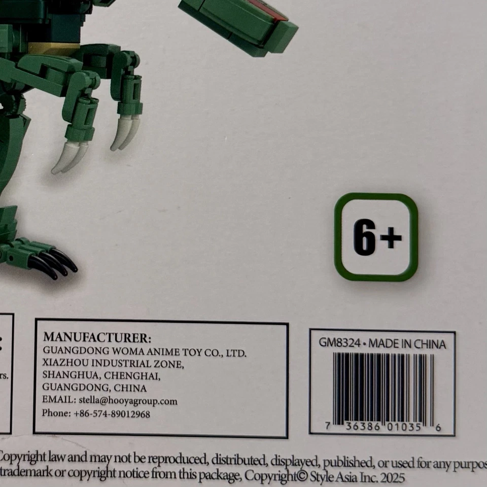 Velociraptor Dinosaur Building Toy Sets 212 Blocks Green Dino NIB