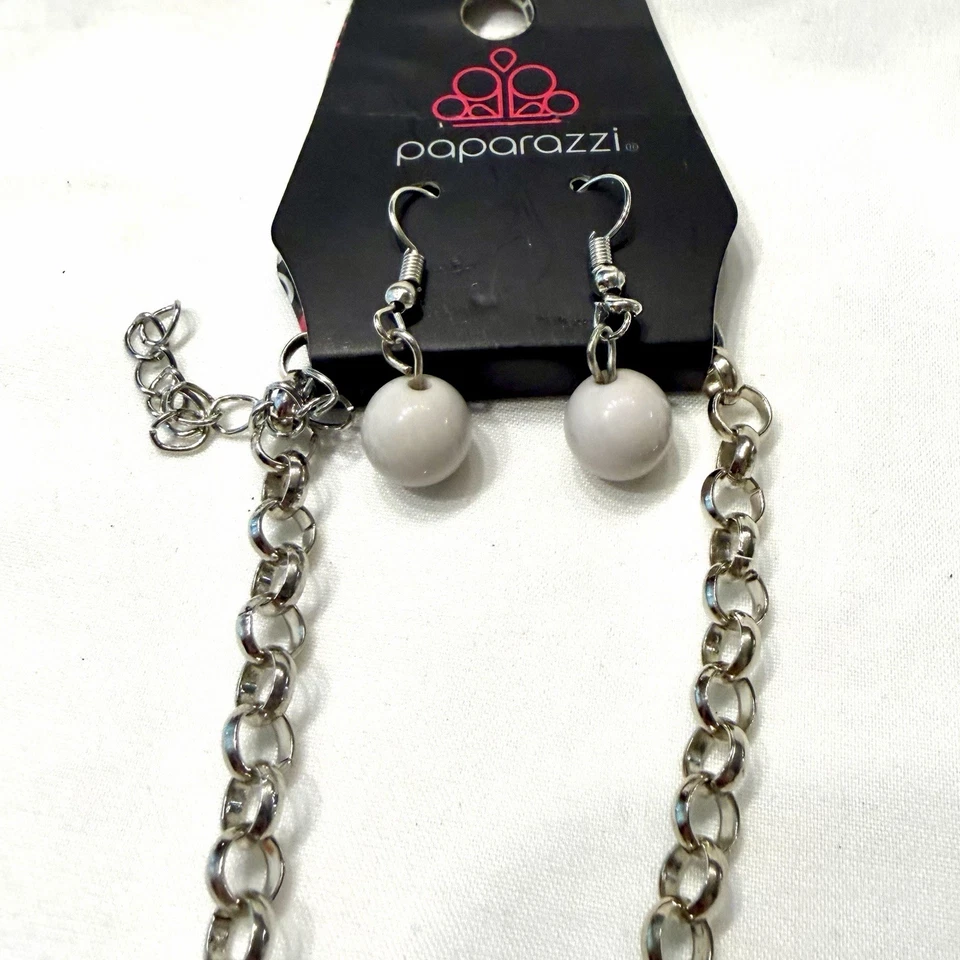Gray Beaded Mixed Custom Jewelry Lot of Necklace & 2 Pair of Dangle Earrings NEW
