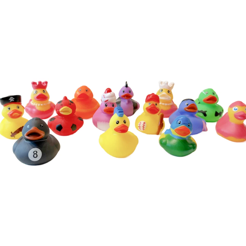 15 Rubber Duck Dash Ornament 2" Zoo Jungle Costume Sport Party Favor Lot