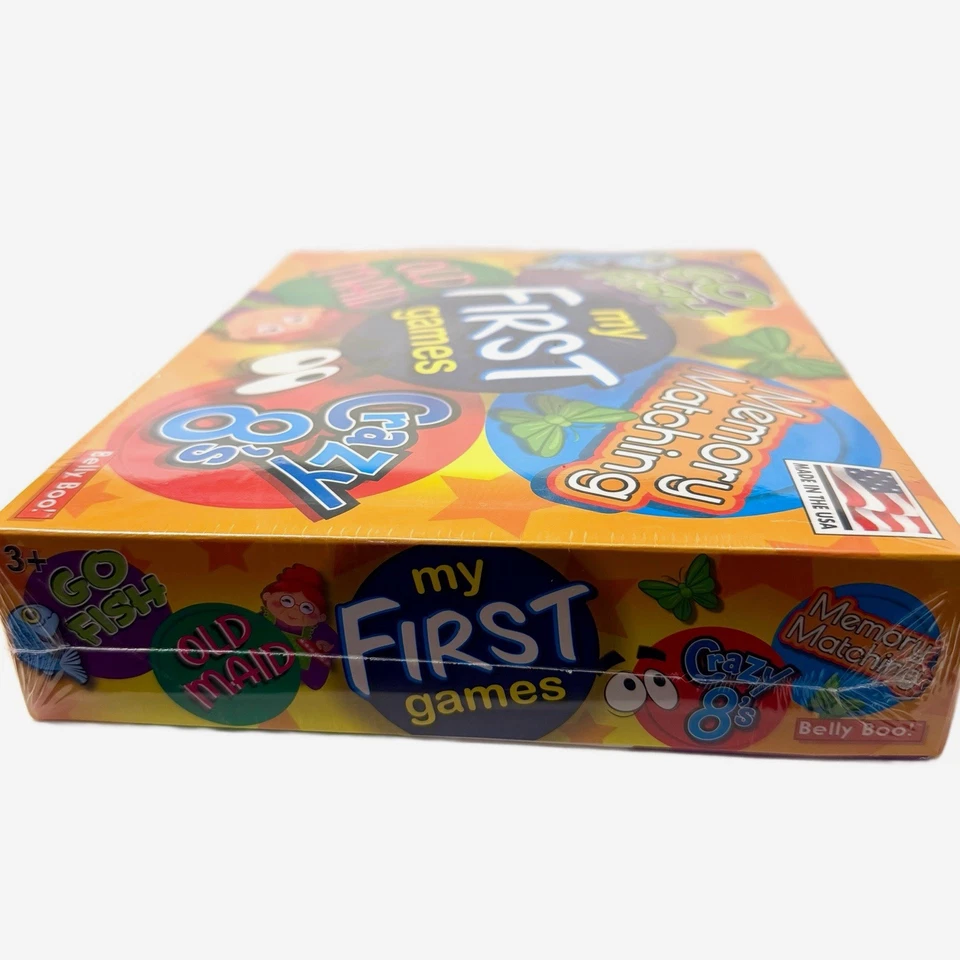Box of My First Games - GO FISH, OLD MAID, CRAZY 8'S, MEMORY MATCHING New 3+ USA