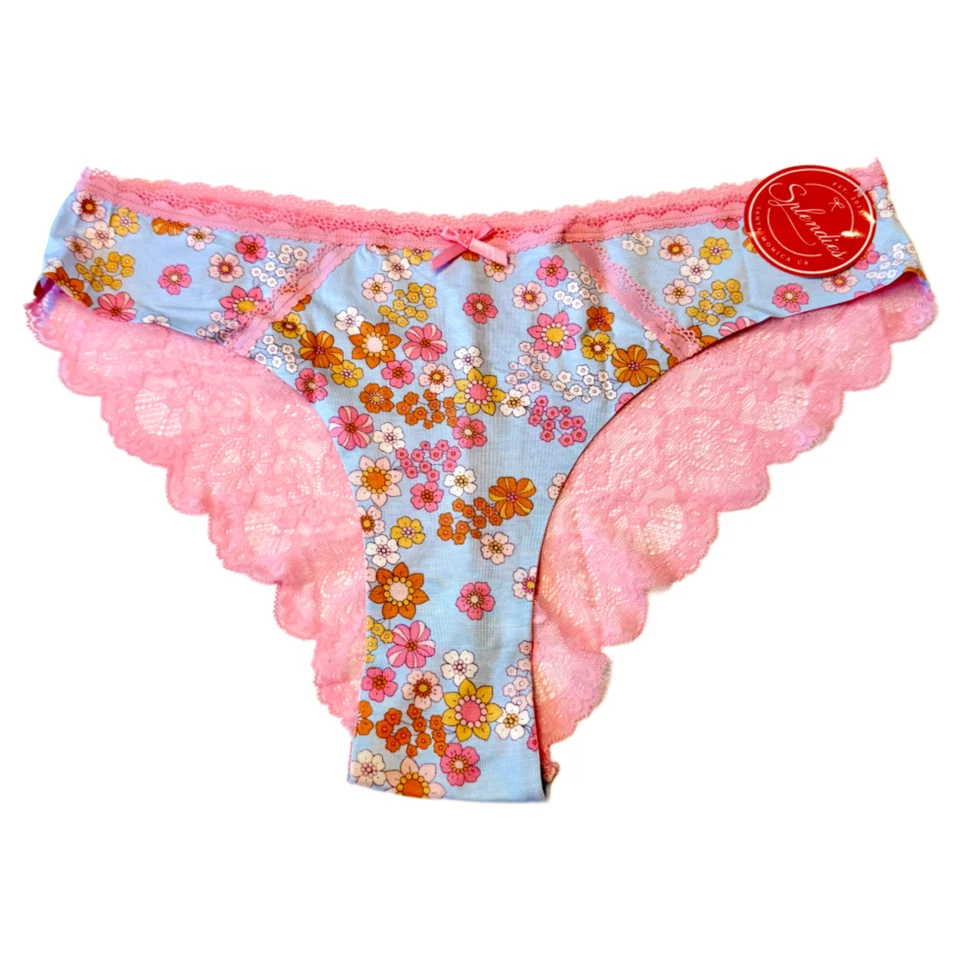Splendies Maisie Pink Lace Bikini Panties Floral Lingerie Underwear New