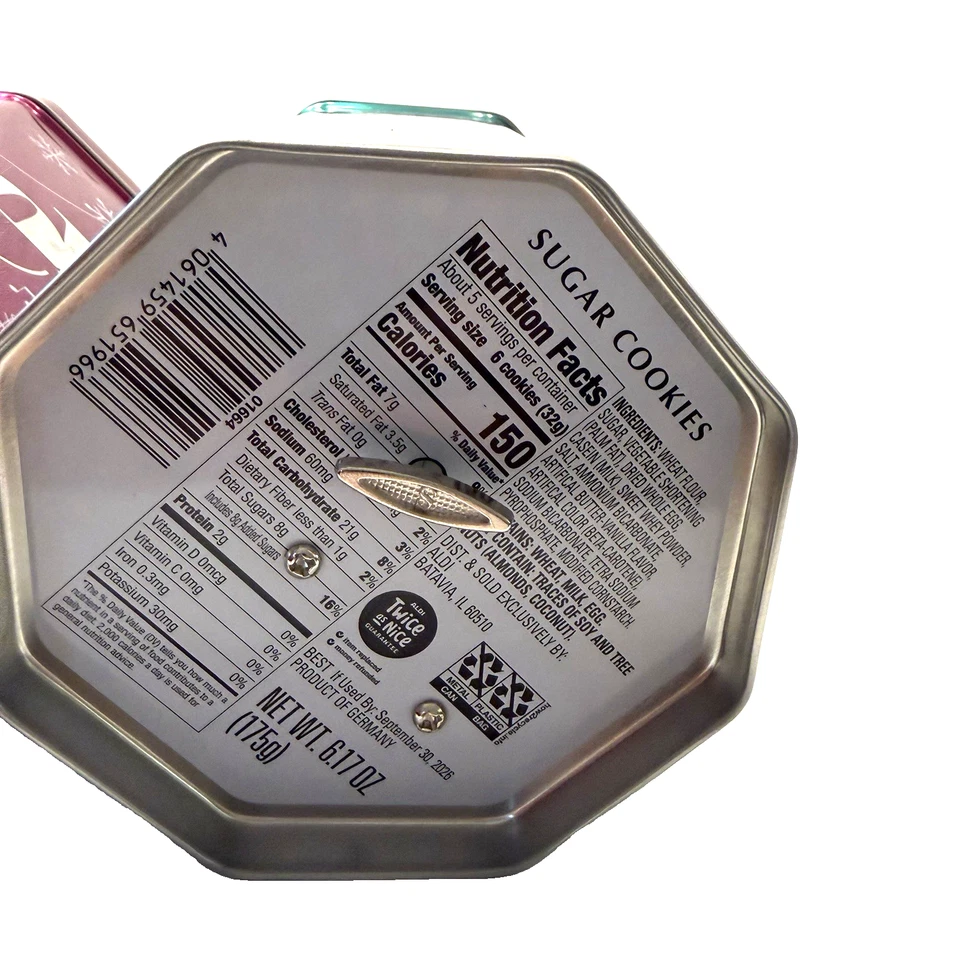 Empty Music Box Tin Christmas Sugar Cookie Snowflake Benton 5.75" Lot of 3