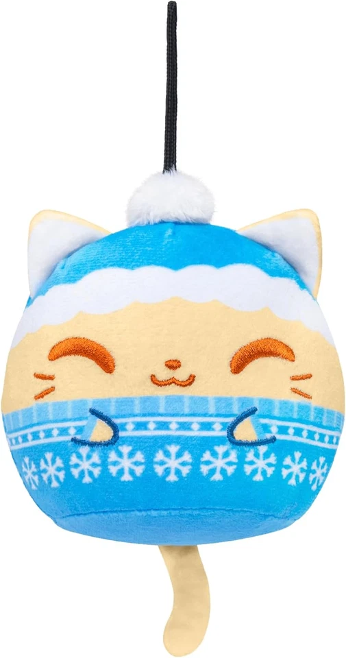 Lot of 3 Holiday Plush Ornaments 3" Kawaii Festive Stuffed Animal Cat/Fox NWT