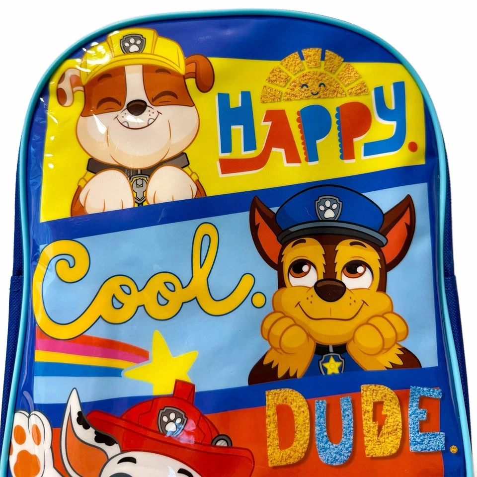 Nickelodeon Paw Patrol Backpack Double Zipper Bag "Happy, Cool, Dude" 2021