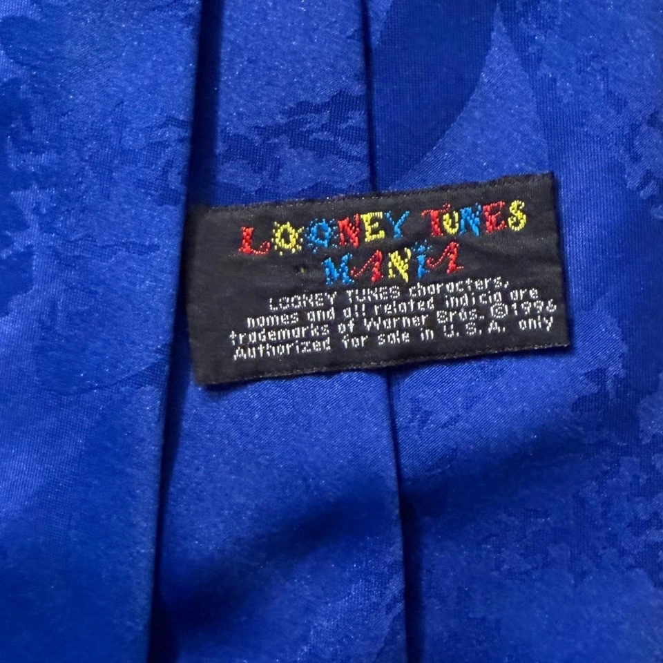 Looney Tunes Mania '96 VTG Mens Tie Lot 2x BASKETBALL Bugs Bunny Daffy Tasmanian