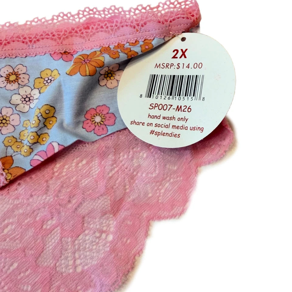 Splendies Maisie Pink Lace Bikini Panties Floral Lingerie Underwear New