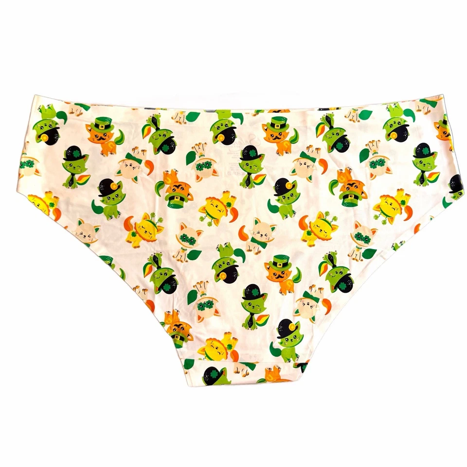 Splendies No Show Bikini Panties ST. CATRICK'S DAY Laser Cut St. Patrick NWT