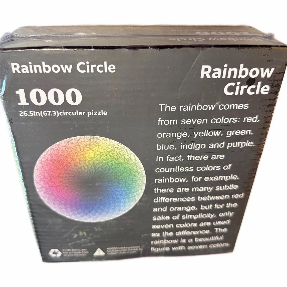 SEALED Circular 26.5" Jigsaw Puzzle 1000 pc RAINBOW CIRCLE Gradient Color Wheel