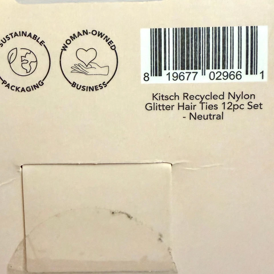Kit•sch Neutral Glitter Seamless Elastics Lot of 2 Ponytail Braids Buns New 24pc