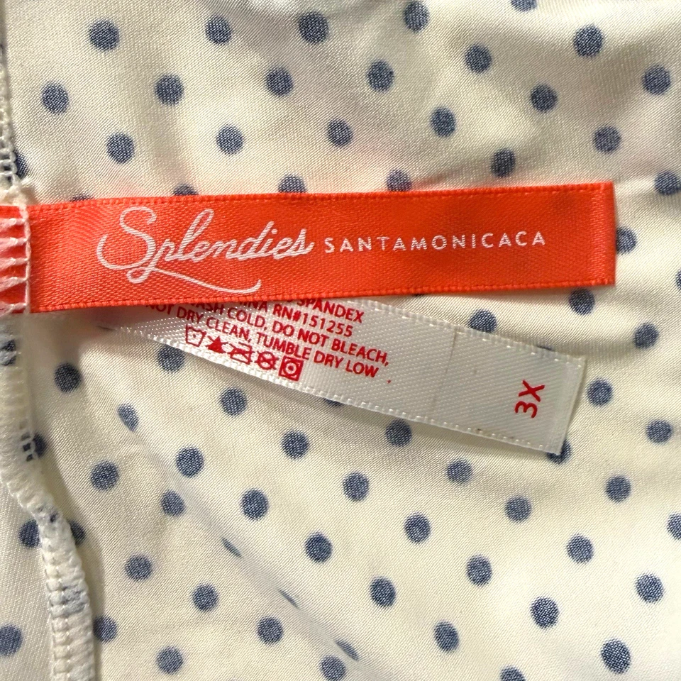Splendies Cheeky Panties Michelle White w/ Blue Polka Dot & Lace NWT
