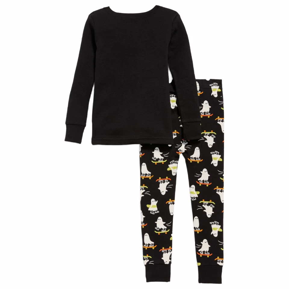 Halloween Baby 2pc PJs Ghost Skateboard 6-12 Months Long Sleeve Top Pants NWT