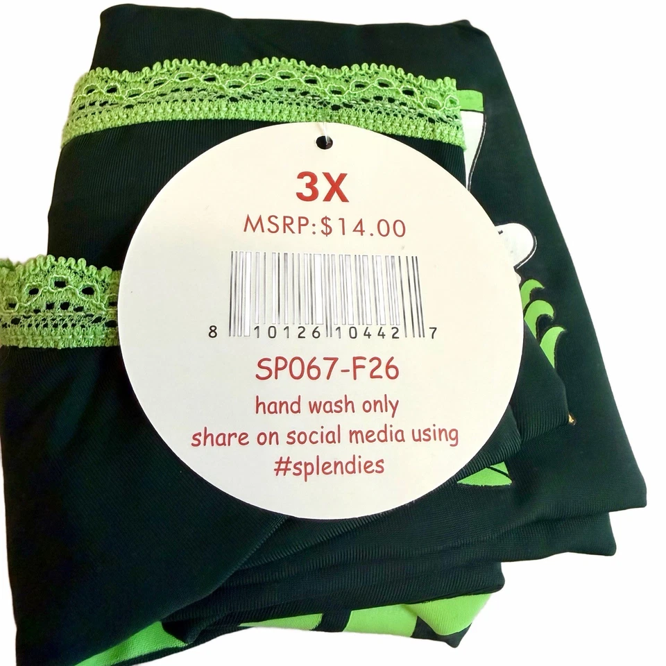 Splendies Bikini Panties St. Patrick's Day LUCKY YOU Lace Trim Underwear NWT