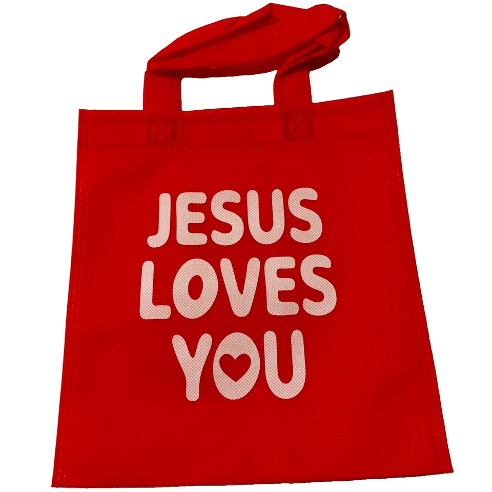 19 Pcs Lot of Jesus Loves You Gift Tote Bags Reusable Christian Religious NWOT