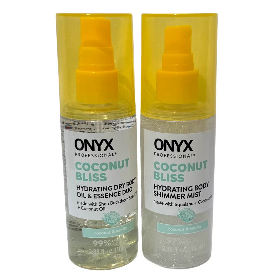 ONYX Coconut Bliss 5pc Set NEW Sugar Scrub, Body Oil, Bath Bomb, Hydrate Mist