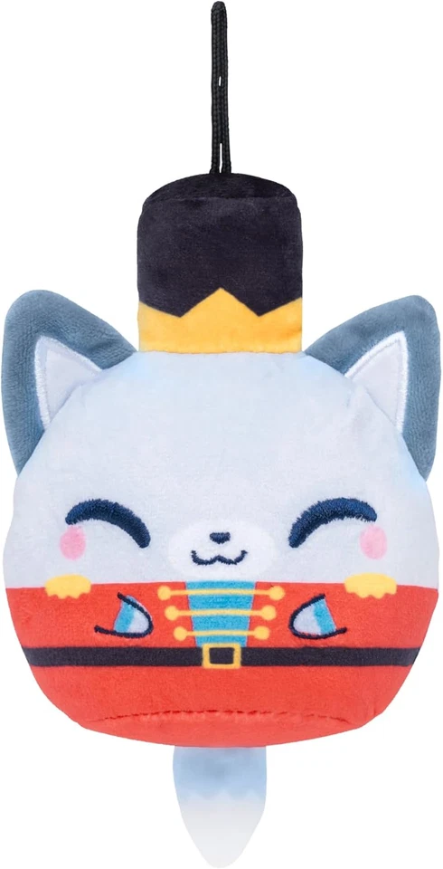 Lot of 3 Holiday Plush Ornaments 3" Kawaii Festive Stuffed Animal Cat/Fox NWT