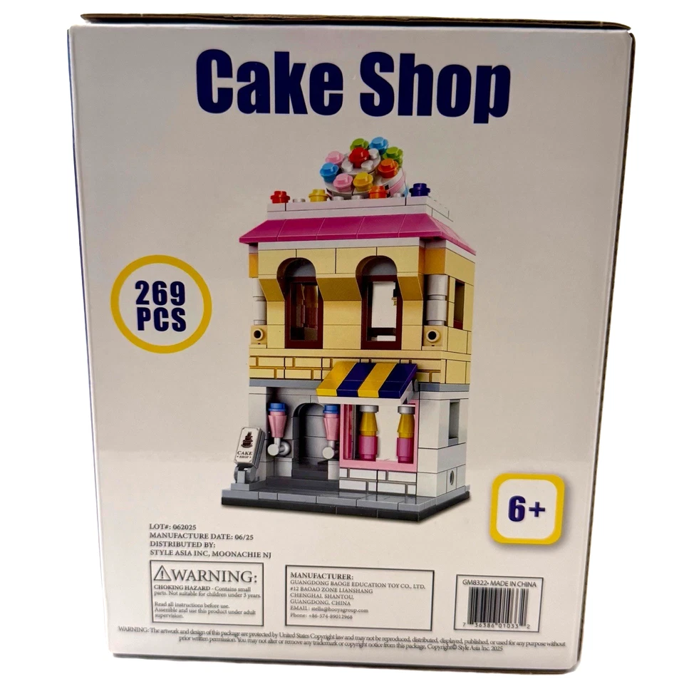 Cake Shop Building Toy Sets 269 Blocks Town Build NIB