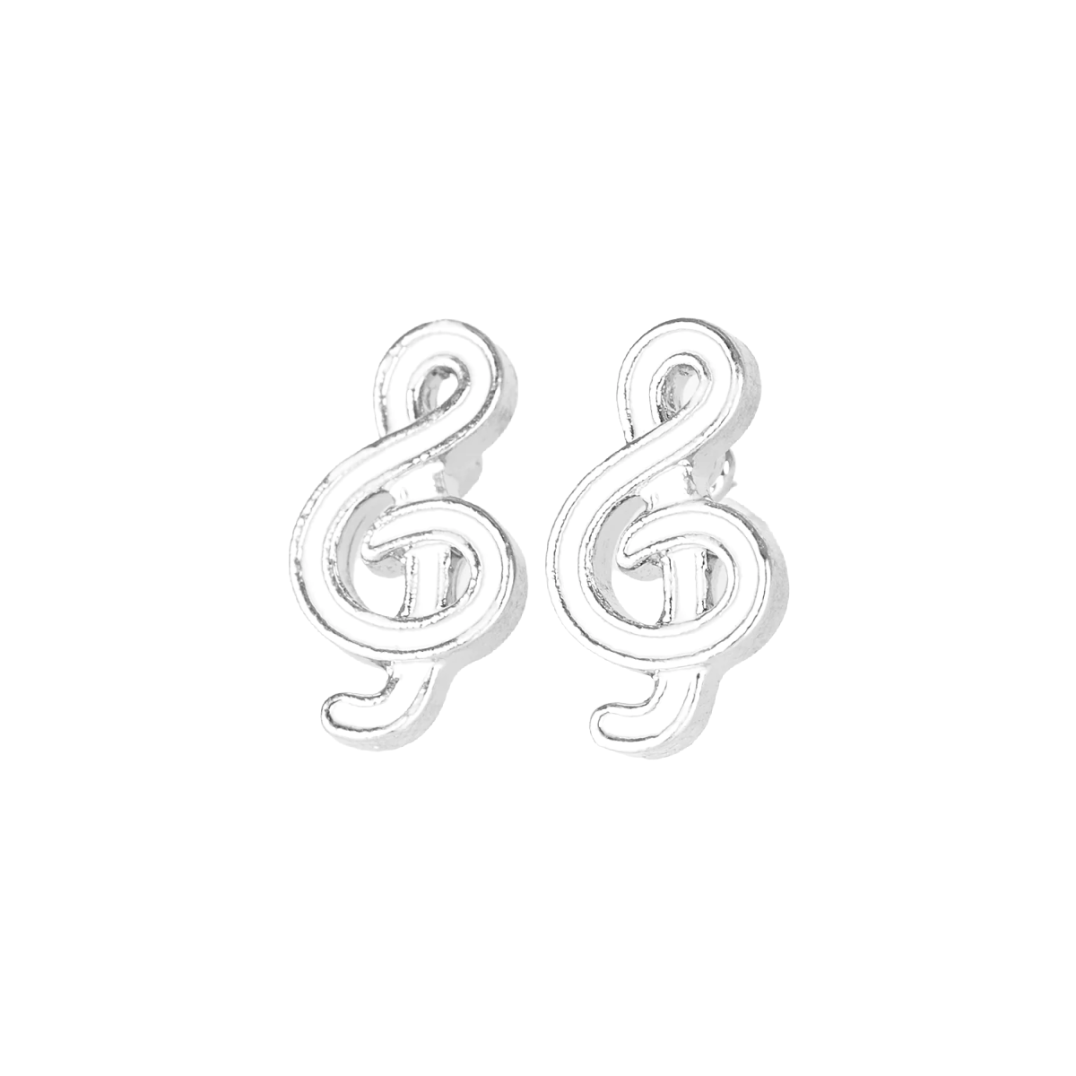 Enamel Treble Clef Note Music Fashion Post Earrings NEW