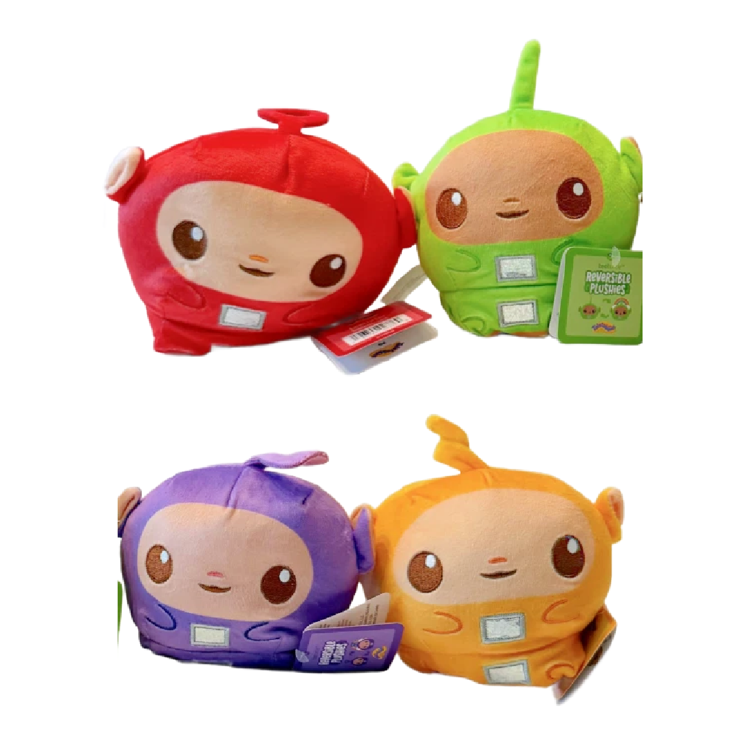 Teletubbies Plush Reversible Po, Dipsy, Laa-laa, Tinky Winky Rainbow NWT 4pc Lot
