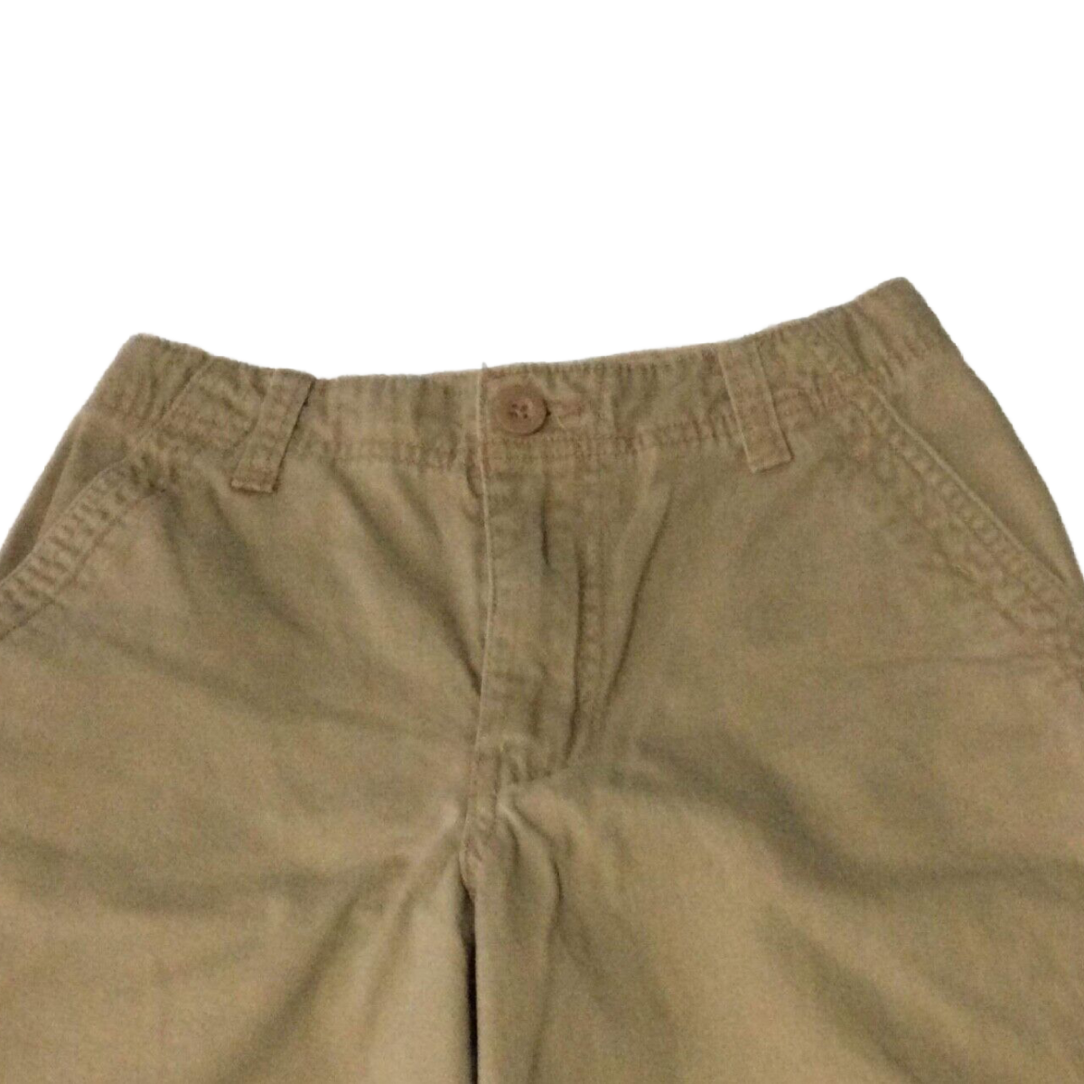 Faded Glory Youth Shorts Size 10 Chino Khaki Adjustable Waist Pockets Belt Loops