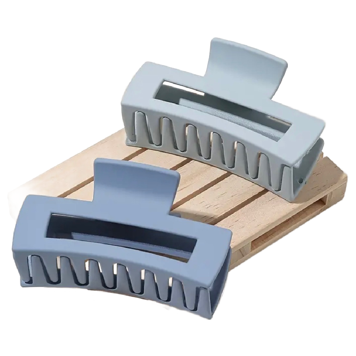 Lot of 4 Hair Claw Shark Clips 2.95" Different Opaque Blue Colors New Accessory