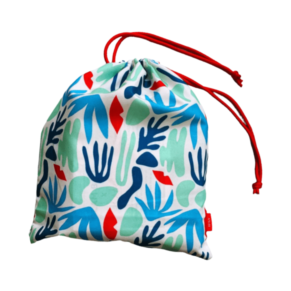 April 2021 Ipsy Glam Drawstring Bag Plus Leaves Nature Green Blue Red