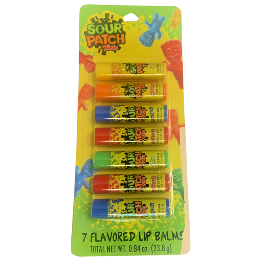 7pk Flavored Lip Balm SOUR PATCH Kids Party Pack Birthday Easter Holiday Sealed