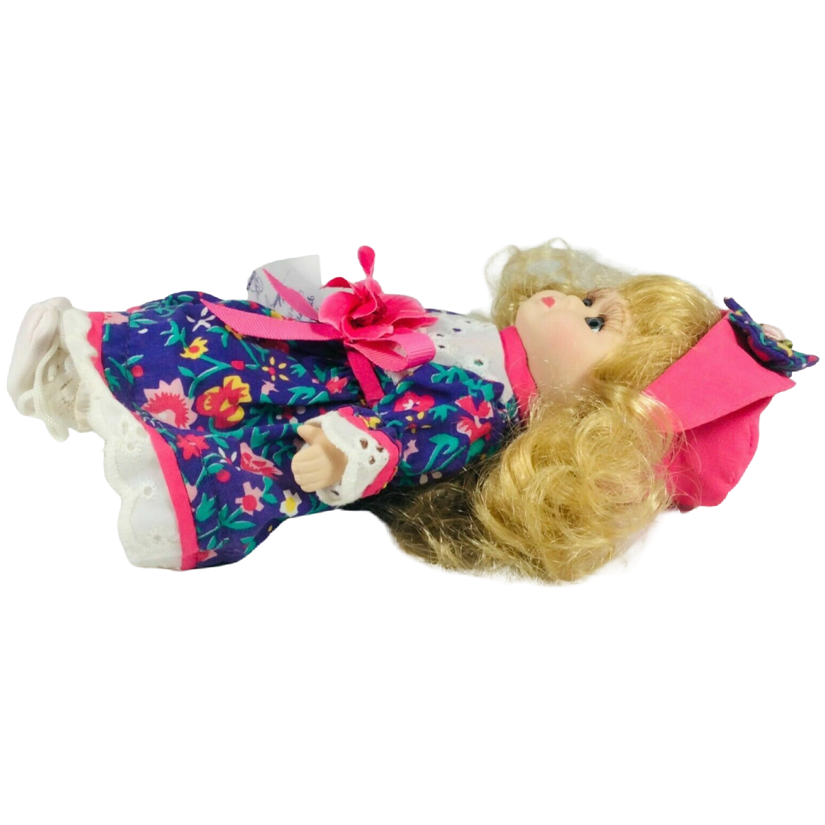 Victoria Garden Miniature Collection Porcelain 9" Doll Stick Floral Ribbon Bench