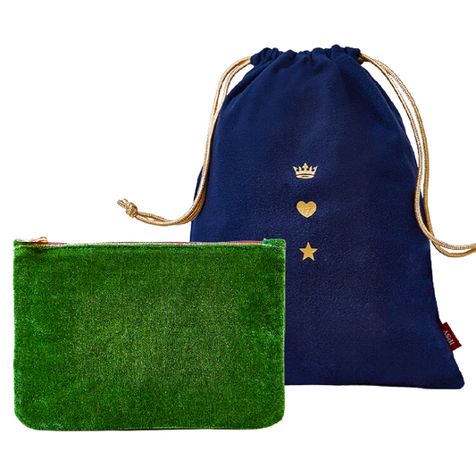 November 2021 Ipsy Blue Green Royal Treatment Makeup & Drawstring Bag Lot of 2