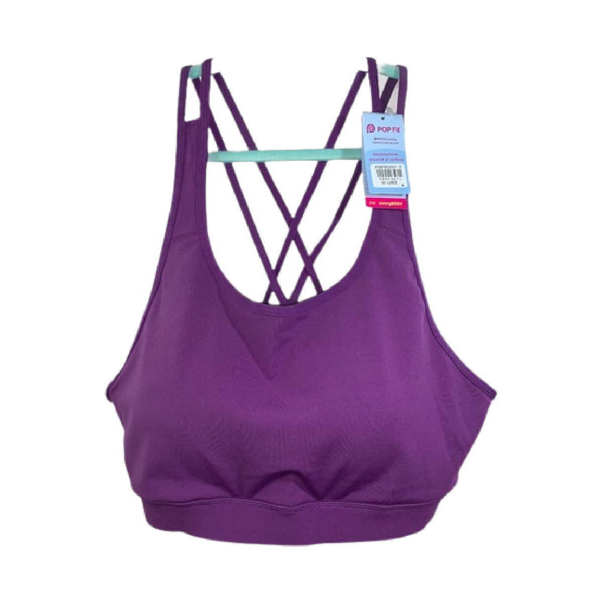 Pop Fit Size 4XL Yara Sports Bra Crossover Purple Violet XXXXL Removable Padding