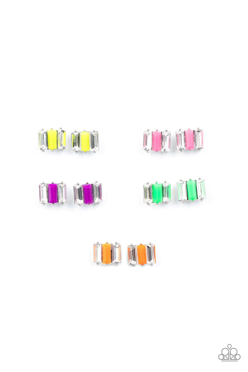 Neon Emerald Cut Rhinestone Starlet Shimmer Earrings