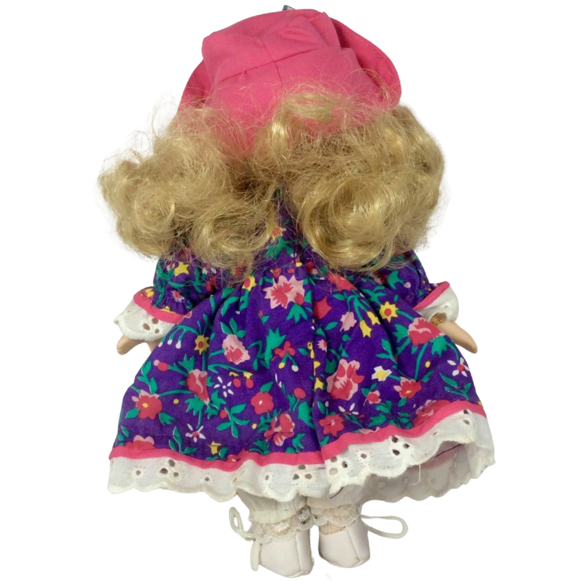 Victoria Garden Miniature Collection Porcelain 9" Doll Stick Floral Ribbon Bench