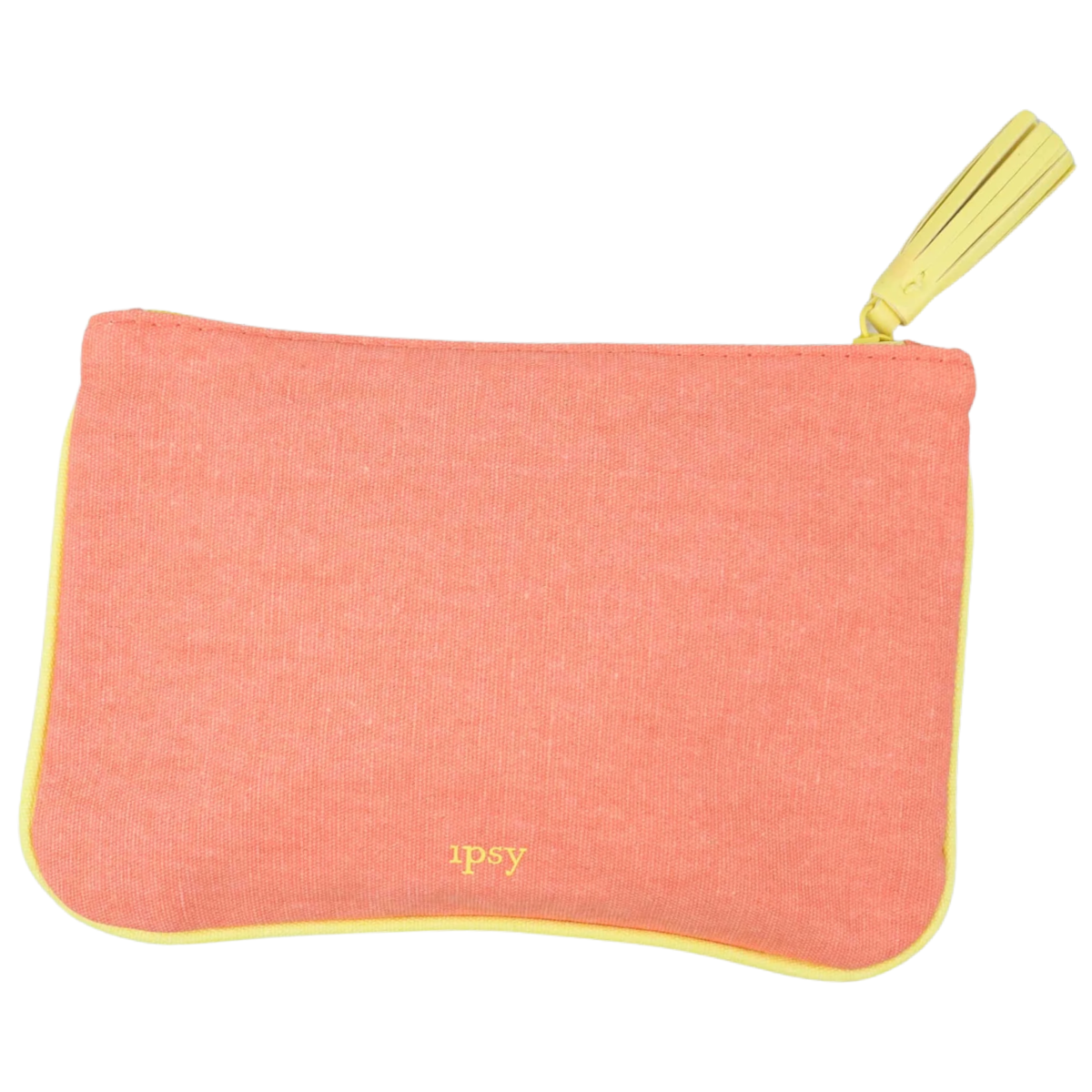 August 2018 Peach & Yellow Ipsy Zippered Makeup Glam Bag