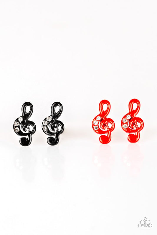 Treble Clef Note Rhinestone Starlet Shimmer Earrings