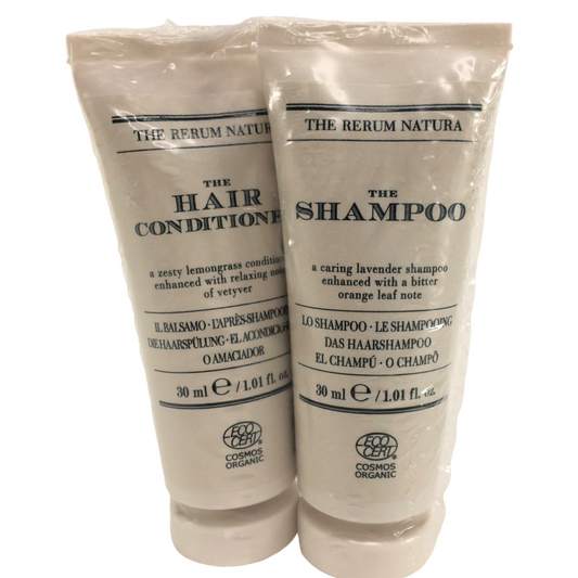 THE RERUM NATURA Hair Shampoo & Conditioner 2pk Set Travel Size Each SEALED