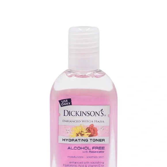 Alcohol Free Dickinson Witch Hazel Hydrating Toner w/ Rosewater, 3.3 oz New