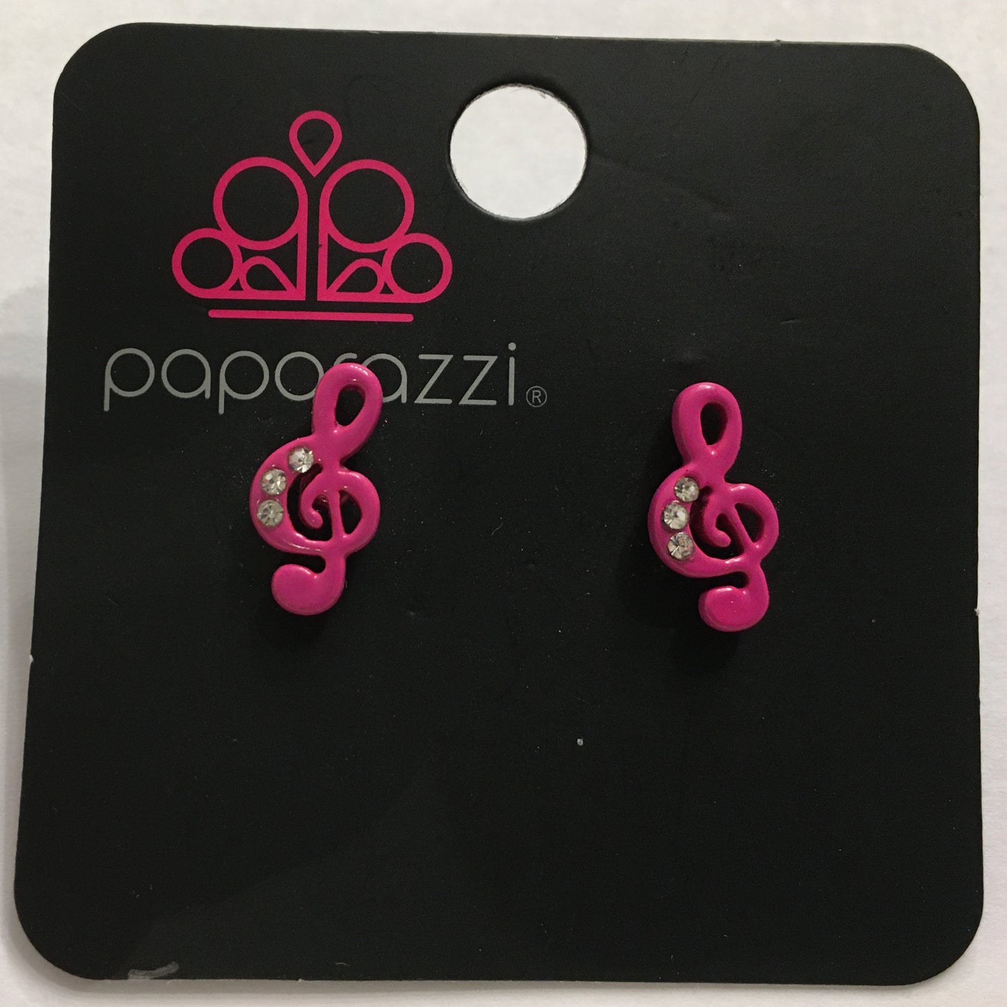 Treble Clef Note Rhinestone Starlet Shimmer Earrings