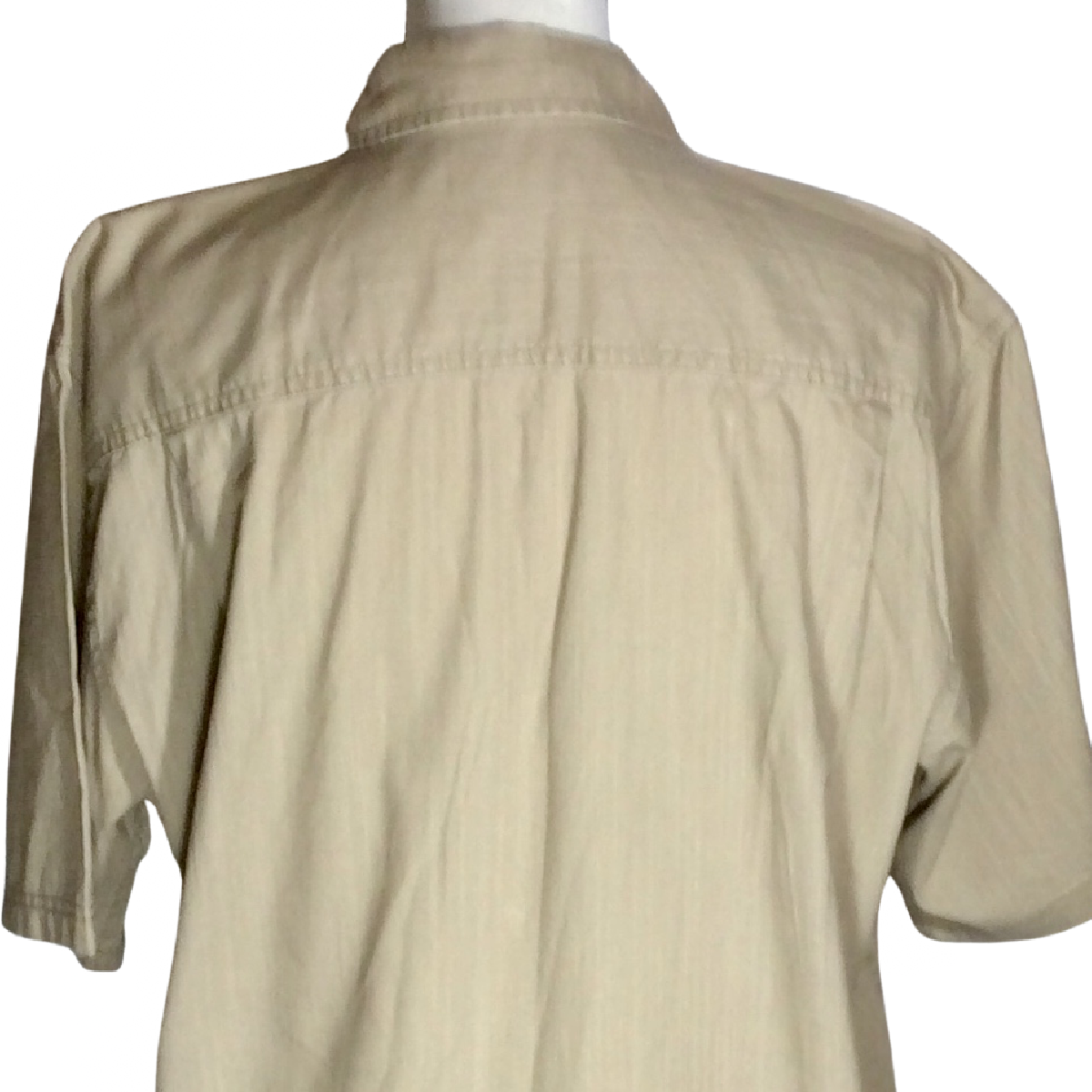 Covington Mens Crosshatch Shirt Size M Short Sleeve Button Up Pocket Beige NWT