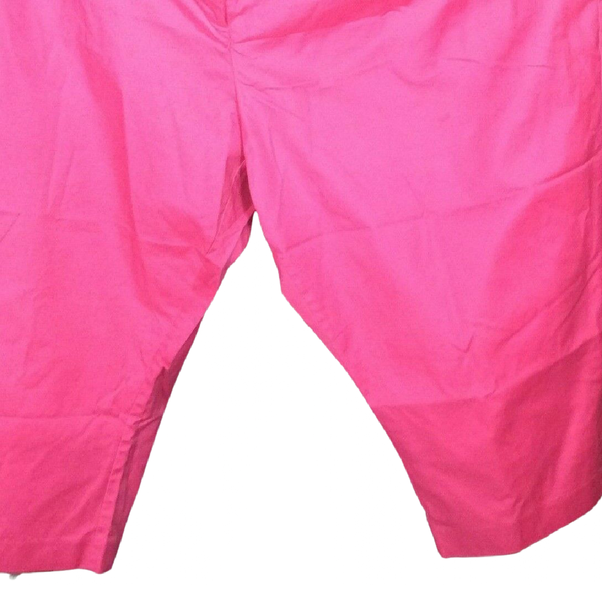 Fashion Bug Capri Pant Women Size 32W Pink Flat Front Button Ankle Zipper Pocket