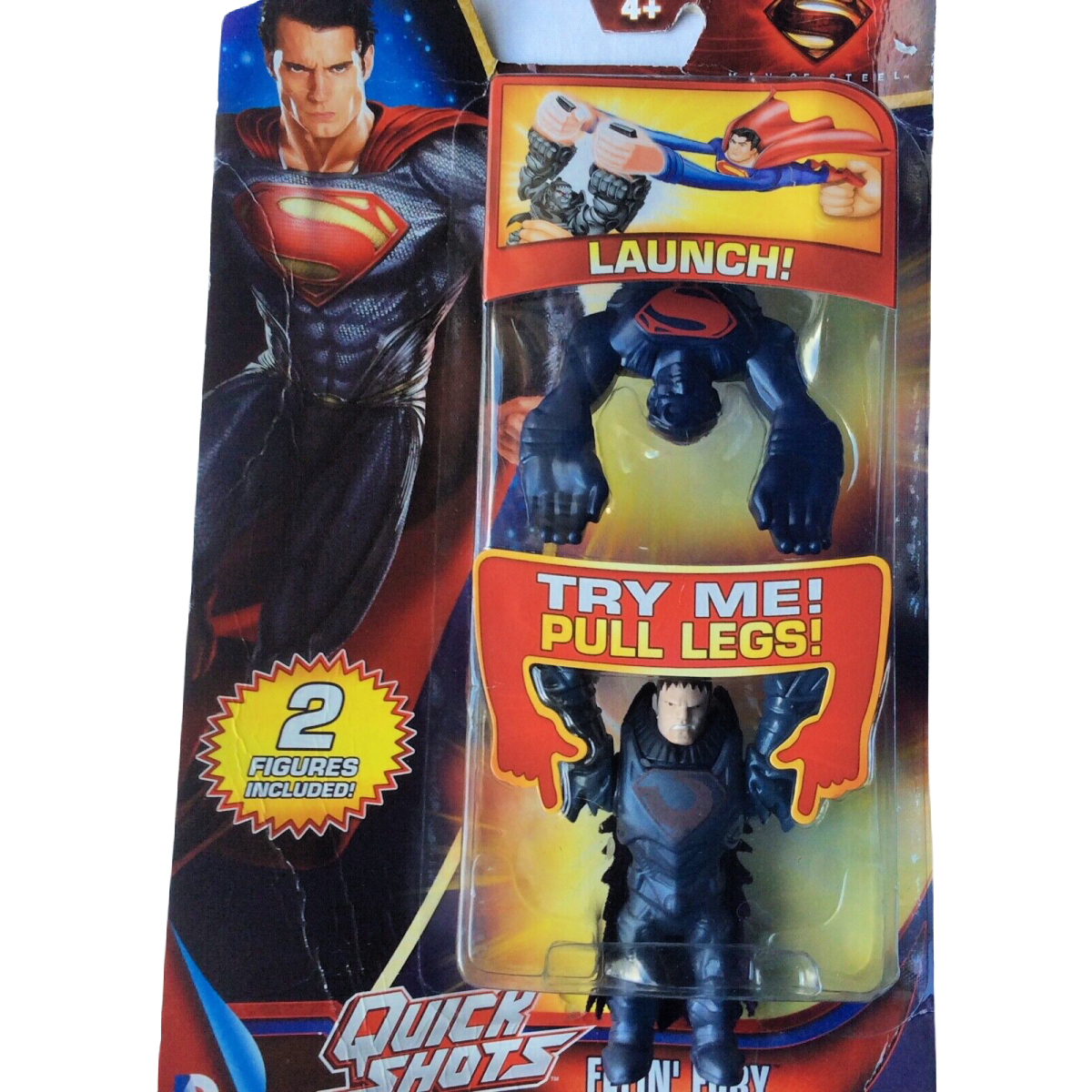 Quick Shots Flyin Furry Launch Pull Lot 2 Figure General Zoo Ultrahead Superman