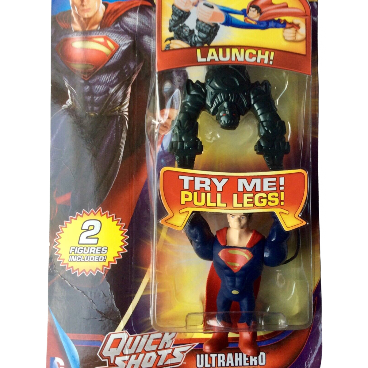 Quick Shots Flyin Furry Launch Pull Lot 2 Figure General Zoo Ultrahead Superman