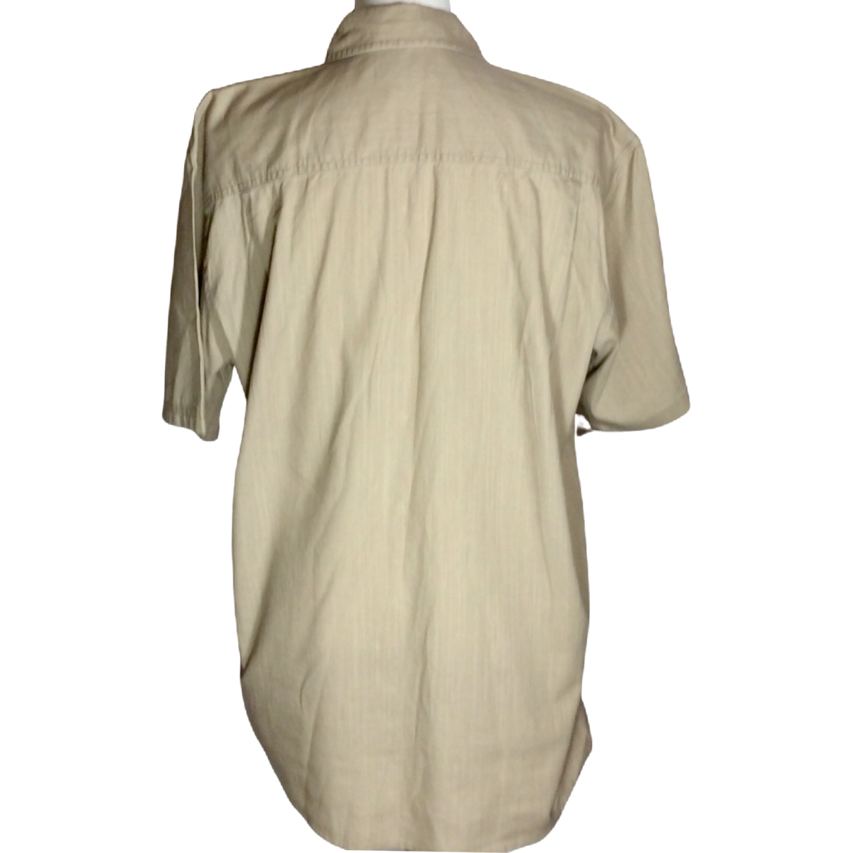 Covington Mens Crosshatch Shirt Size M Short Sleeve Button Up Pocket Beige NWT
