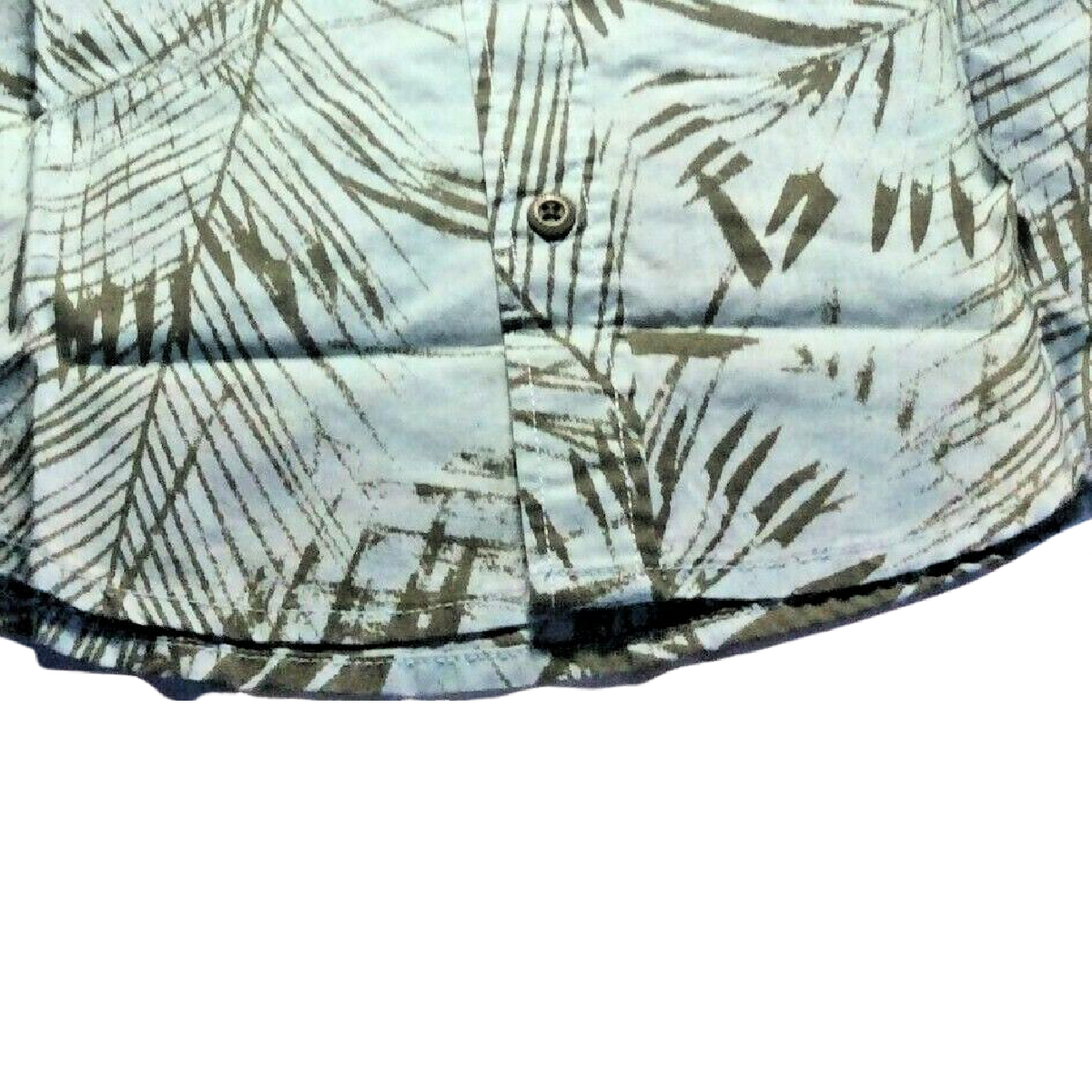 Old Navy Boys Short Sleeve Button Up Shirt Green Tropical Palm Leaves Size 5 XS