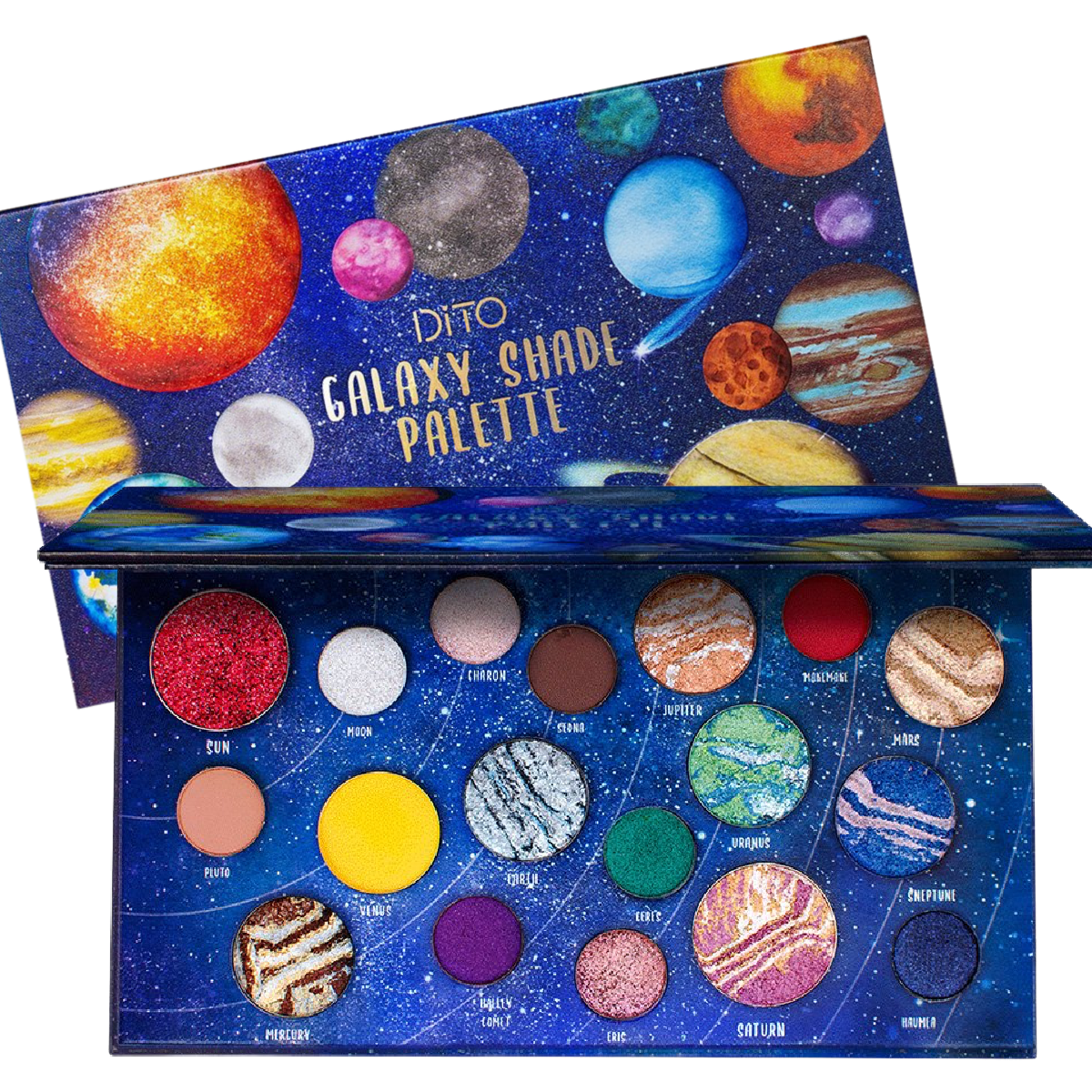 Lot of 3 Dito Space Planet Eyeshadow Palettes Shiny Sun, Eco Earth, Galaxy NEW