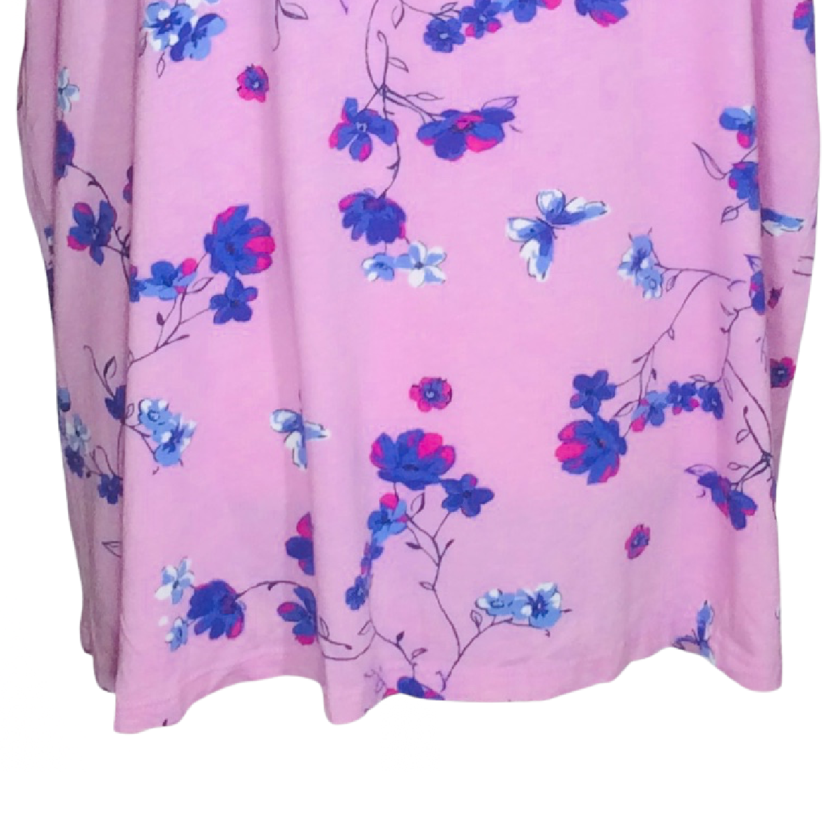 Women Within Pink Flower Floral Shirt Size 1X (22/24) Cold Shoulder Short Sleeve