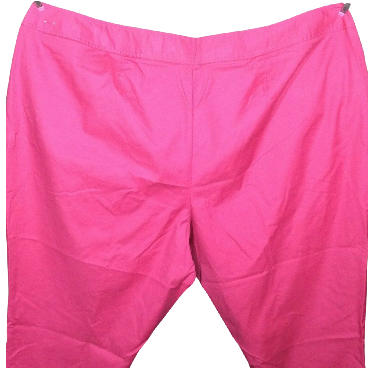 Fashion Bug Capri Pant Women Size 32W Pink Flat Front Button Ankle Zipper Pocket