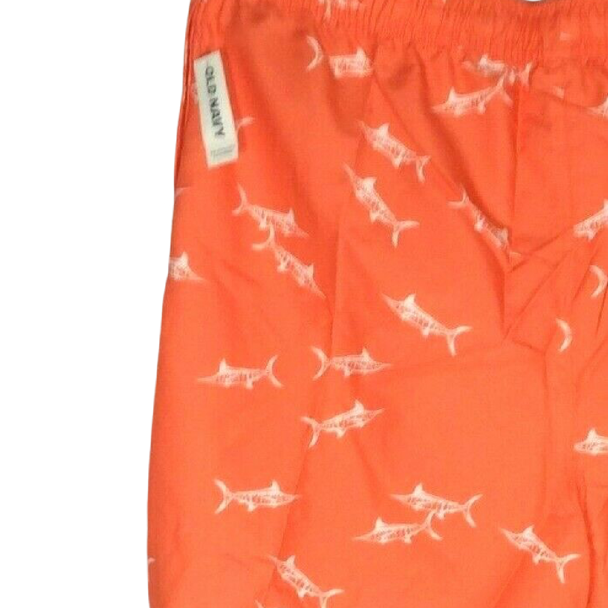 Old Navy Men Swim Trunks Size XXL Orange White Sharks Pockets Draw String NWT