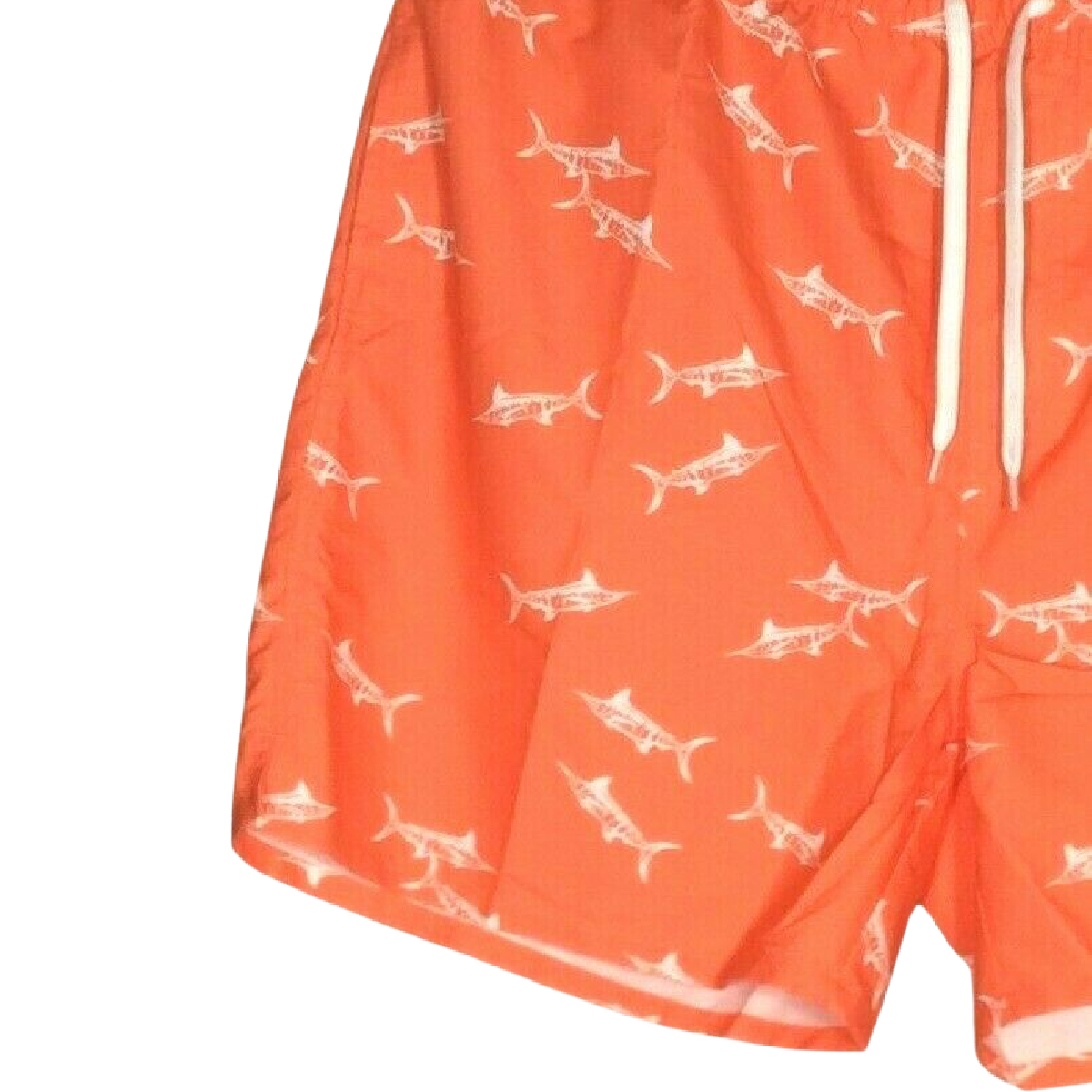 Old Navy Men Swim Trunks Size XXL Orange White Sharks Pockets Draw String NWT