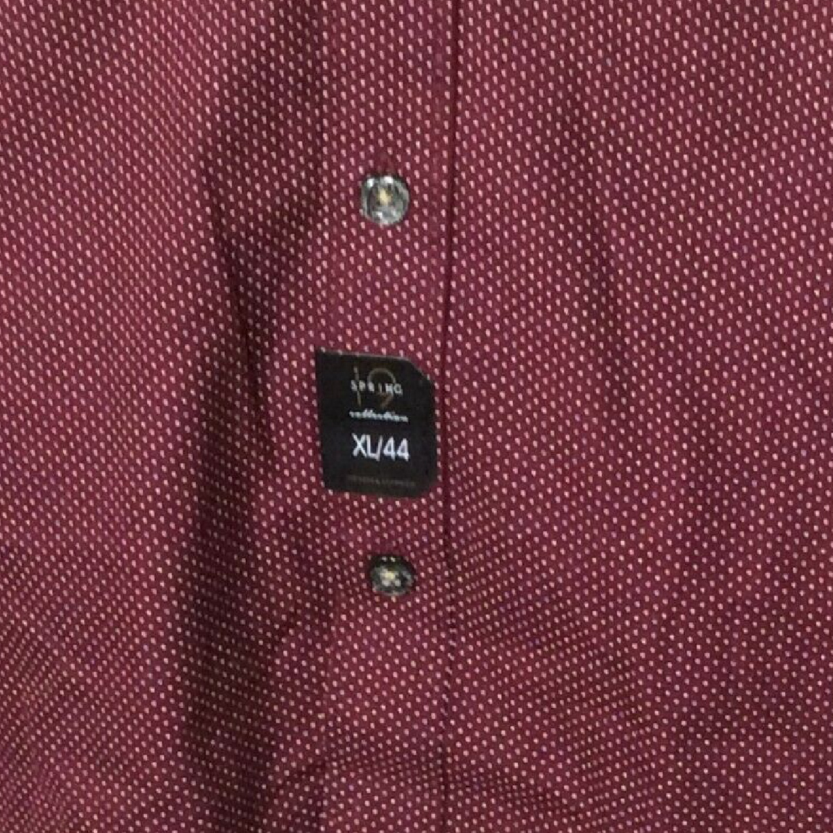 Demin & Flower Ricky Singh Men Button Up Shirt Marron Polka Dot New Size XL