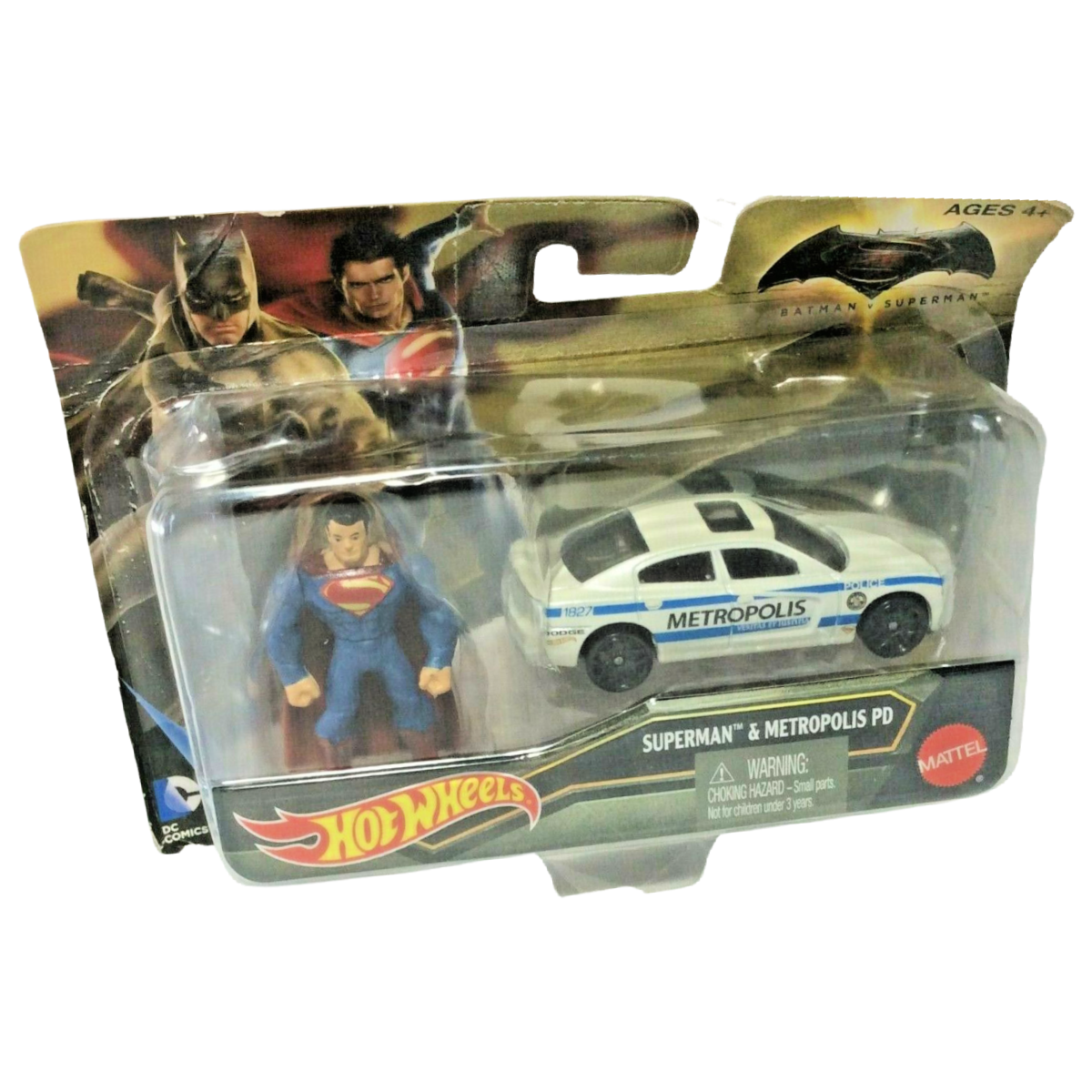 Hot Wheels Batman (Batmobile) & Superman (Metropolis PD) Superhero Action Figure