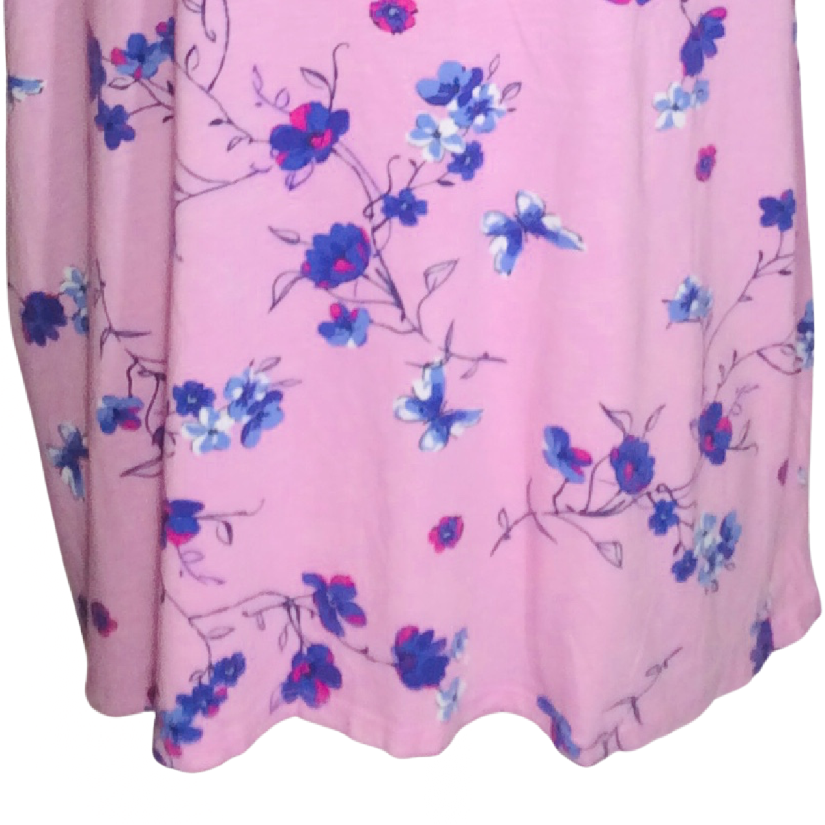 Women Within Pink Flower Floral Shirt Size 1X (22/24) Cold Shoulder Short Sleeve